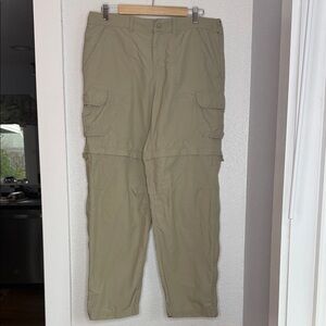 REI tan Khaki Convertible Cargo Pants Zip-Off Hiking Travel Outdoor Utility 10P